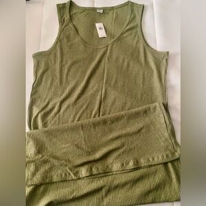 Old Navy Tank Knit Midi Dress New With Tags Size Large Olive Green